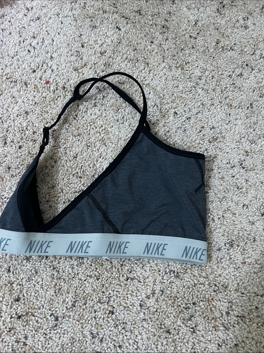 Nike Dark Gray & Black Racerback Sports Bralette